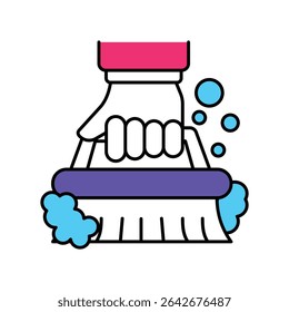 Cloth brush Vector Filled outline illustration style icon. EPS 10 