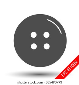 Cloth button icon. Simple flat logo of clothing button isolated on white background. Vector illustration.