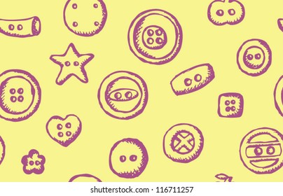 Cloth buttons seamless pattern