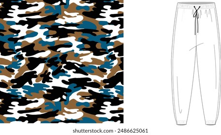 Cloth camouflage  texture for hunting, extreme sport.texture military camouflage repeats seamless army hunting print design