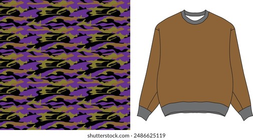 Cloth camouflage  texture for hunting, extreme sport.texture military camouflage repeats seamless army hunting print design