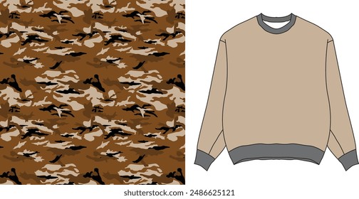 Cloth camouflage  texture for hunting, extreme sport.texture military camouflage repeats seamless army hunting print design