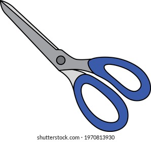 Cloth cutting scissors sewing tool illustration icon