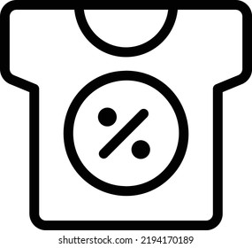 Cloth Discount Icon With Outline Style, Sales Sign And Symbol Isolated On White Background