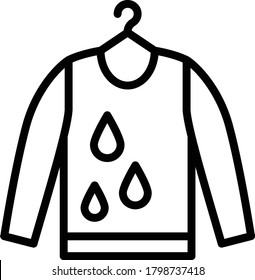 Cloth Dryer Concept Vector Icon Design, Laundry and Dry Cleaning symbols on white background, Hanging Shirt with Water Drop Sign