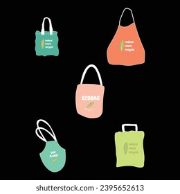 Cloth eco bags. No plastic bag, use your own eco friendly package. Recycled Recyclable Biodegradable Sustainable Packaging. 