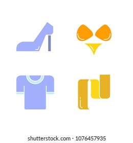 cloth and fashion accessories icons set