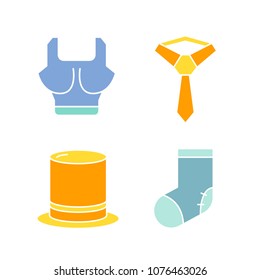 cloth and fashion accessories icons set
