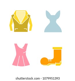 cloth and fashion accessories icons set