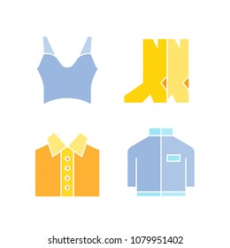 cloth and fashion accessories icons set