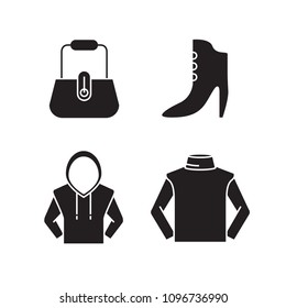 cloth and fashion accessories icons set