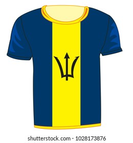 cloth flag Barbados on white background is insulated
