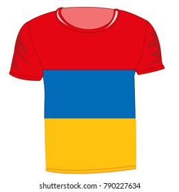 Cloth with flag of the country Armenia on white background