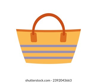 Cloth of flat cartoon set. Eye-catching women's bag with colorful style and elegant design make it a must-have accessory for anyone with a keen sense of fashion. Vector illustration.