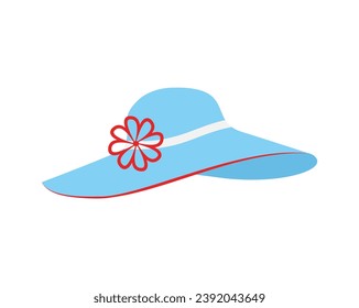 Ropa de conjunto de dibujos animados planos. Este colorido sombrero femenino le da un toque de elegancia a cualquier conjunto, convirtiéndolo en un accesorio versátil para aquellos que aprecian la alta moda. Ilustración vectorial.