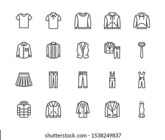 Clothes Icons Set Outline Style Stock Vector Royalty Free Shutterstock