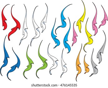 Cloth Flying Vector Drawing Design Set Stock Vector (Royalty Free