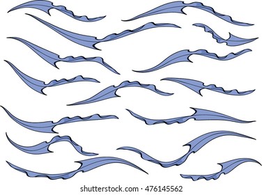 Cloth flying vector drawing design set