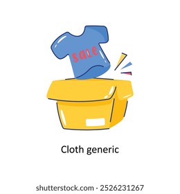 Cloth generic doodle vector outline Sticker. EPS 10 file