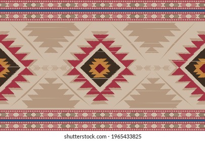 Resumen ​ tela ​ colorida Patrón étnico geométrico sin fisuras. Diseño para tela, cortina, fondo, alfombra, papel pintado, ropa, envoltura, Batik, tela,Vector.