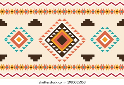 Abstract​ colorful​ cloth Geometric ethnic pattern seamless flower color oriental. seamless pattern. Design for fabric, curtain, background, carpet, wallpaper, clothing, wrapping, Batik, fabric,Vector