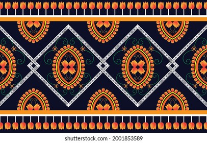 Abstract​ colorful​ cloth Geometric ethnic pattern seamless flower color oriental. seamless pattern. Design for fabric, curtain, background, carpet, wallpaper, clothing, wrapping, Batik, fabric,Vector