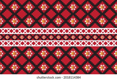Resumen ​ tela ​ colorida Patrón étnico geométrico color de flores sin fisuras oriental. patrón impecable. Diseño para tela, cortina, fondo, alfombra, papel pintado, ropa, envoltura, Batik, tela,Vector