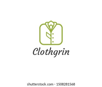 Cloth green logo design. Fashion and boutique logo