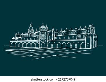 The Kraków Cloth Hall Line Illustration