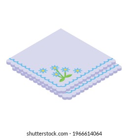 Cloth Handkerchief Icon. Isometric Of Cloth Handkerchief Vector Icon For Web Design Isolated On White Background