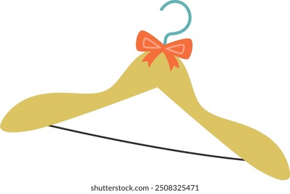 Cloth Hanger With Bow Vector Illustration