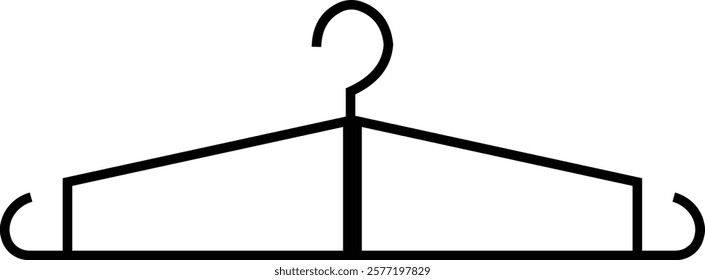 Cloth hanger icon, Hanger for cloakroom or closet. Hang for coat, shirt or suit, towel. Hook sale logo. Vector glyph silhouette template design elements, isolated on transparent background,