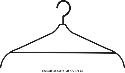 Cloth hanger icon, Hanger for cloakroom or closet. Hang for coat, shirt or suit, towel. Hook sale logo. Vector glyph silhouette template design elements, isolated on transparent background,