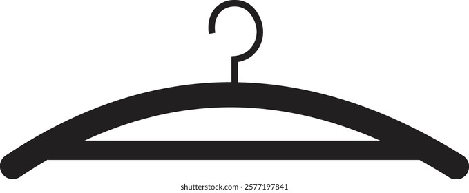 Cloth hanger icon, Hanger for cloakroom or closet. Hang for coat, shirt or suit, towel. Hook sale logo. Vector glyph silhouette template design elements, isolated on transparent background,