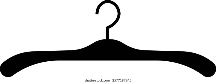 Cloth hanger icon, Hanger for cloakroom or closet. Hang for coat, shirt or suit, towel. Hook sale logo. Vector glyph silhouette template design elements, isolated on transparent background,