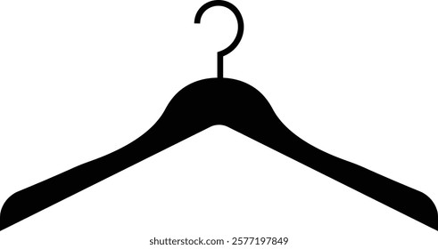 Cloth hanger icon, Hanger for cloakroom or closet. Hang for coat, shirt or suit, towel. Hook sale logo. Vector glyph silhouette template design elements, isolated on transparent background,