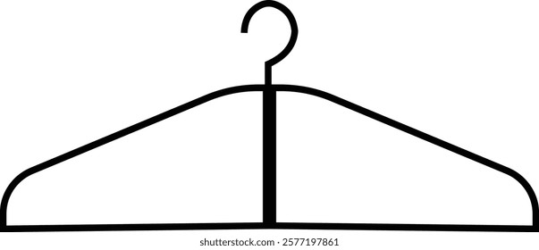 Cloth hanger icon, Hanger for cloakroom or closet. Hang for coat, shirt or suit, towel. Hook sale logo. Vector glyph silhouette template design elements, isolated on transparent background,