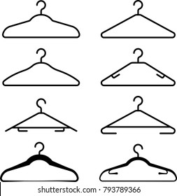 Cloth Hanger Icon Collection Vector Art Illustration