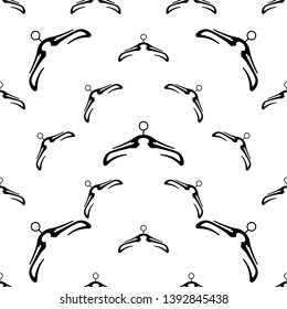 Cloth Hanger Icon Seamless Pattern Vector Art Illustration