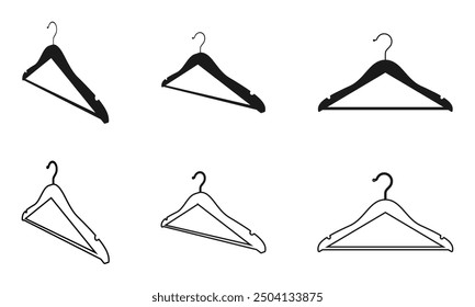 cloth hanger icon set vector illustration isolated on white background.