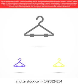 Cloth Hanger Icon, Cloth Hanger Icon Vector Art Illustration.Clothes Cloth Hanger Icon Vector Illustration Logo Template Isolated on White Background.Cloth Hanger Icon . Security badge sign
