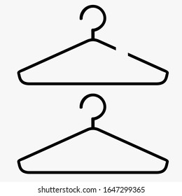 Icono de colgador de tela, Icono de colgador de tela Ilustración de arte de vectores.Plantilla de logotipo de vectores de ropa de colgador de ropa aislada en fondo blanco.Icono de colgador de tela . Signo de placa de seguridad