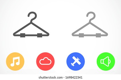 Cloth Hanger Icon, Cloth Hanger Icon Vector Art Illustration.Clothes Cloth Hanger Icon Vector Illustration Logo Template Isolated on White Background.Cloth Hanger Icon . Security badge sign