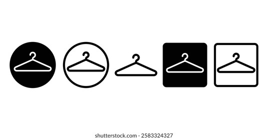 cloth hanger icon vector design black white color simple illustrations sets