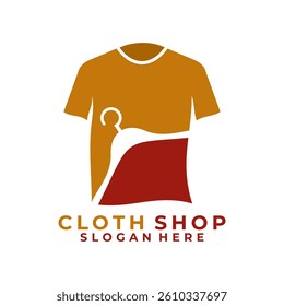 Cloth with hanger logo design vector template.