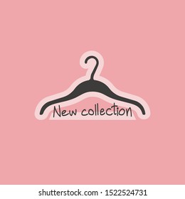 cloth hanger symbol with new collection text