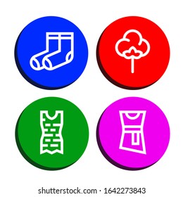 cloth icon set. Collection of Socks, Textile, Clothes, Blouse icons