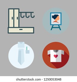 cloth icon set. vector set about uniform, hanger, canvas and shirt icons set.