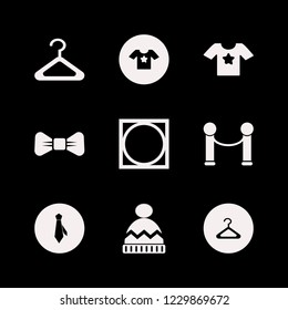 Cloth Icon. Cloth Vector Icons Set Black Bow Tie, Winter Hat, Velvet And Tie