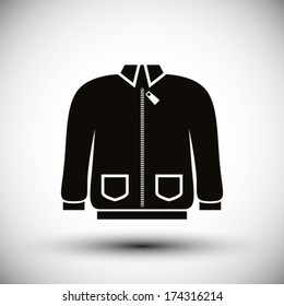 Cloth icon, vector illustration of sweater.